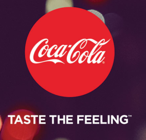 Coca Cola logo and tagline